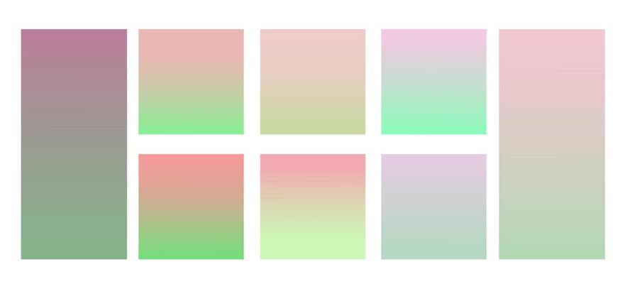 Set of gradient backgrounds. Green and pink are trendy summer colors. For graphic design. illustration
