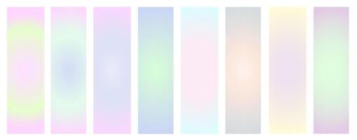 Pastel collections of color gradients backgrounds. Screen design for mobile application. Soft colored abstract gradients. vector