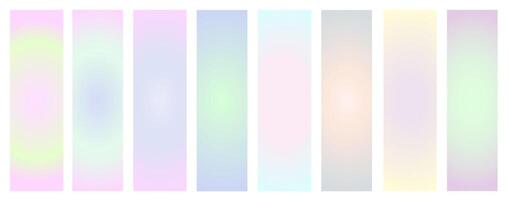 Pastel collections of color gradients backgrounds. Screen design for mobile application. Soft colored abstract gradients. vector