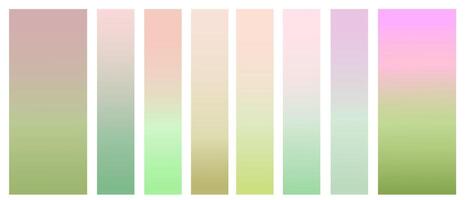 Set of gradient backgrounds. Green and pink are trendy summer colors. For graphic design. illustration vector