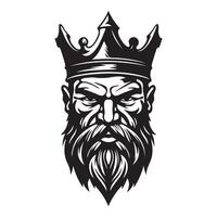 Regal Wrath Iconic Angry King Emblem vector