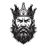 Royal Rage Iconic Angry King Logo vector