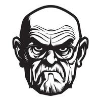 Elderly Ire Iconic Angry Old Guy Emblem vector