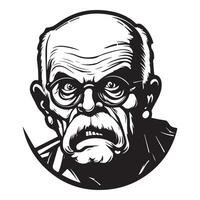 Grizzled Fury Illustration of the Angry Old Guy Logo vector