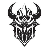 Honorable Fury Representation of the Angry Samurai Helmet Emblem vector