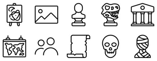 Comprehensive Museum Icon Set in Line Style vector