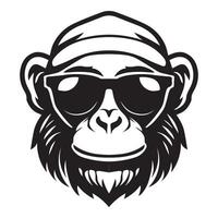 frío mono actitud icónico gafas de sol mono logo vector