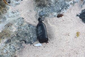 Brown Bottle on a Beach in the Dutch Antilles photo