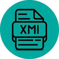 Xml file type icon. files and document format extension. with an outline style design and a turquoise green background vector