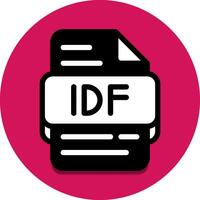 Idf file type database icon. document files and format extension symbol icons. with solid style vector