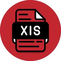 Xls file type icon. Document files or format extension icons symbol. with a round red background. vector