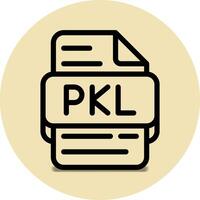 Pkl file type icon. files and document format extension. with an outline style design and cream background vector