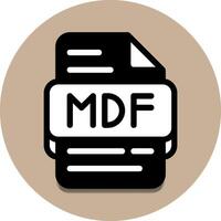 Mdf file type database icon. document files and format extension symbol icons. in a light brown solid style vector