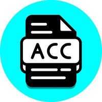 acc file type database icon. document files and format extension symbol icons. with a solid style and a light blue background vector