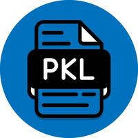 Pkl document file type icon. format files and extension icons. in black fill design style. vector