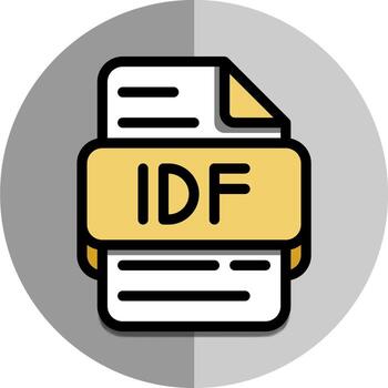 idf archivo icono plano estilo documento formato símbolo iconos con un redondo antecedentes detrás. vector