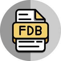 fdb archivo tipo iconos archivo formato símbolo icono. con plano estilo y antecedentes. vector