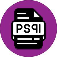 Psql file type database icon. document files and format extension symbol icons. with purple solid style vector