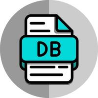 db archivo tipo iconos documento archivos formato símbolo icono. con plano estilo y antecedentes. vector