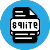 Sqlite file type database icon. document files and format extension symbol icons. with a solid turquoise blue style vector