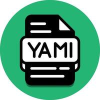 Yaml file type database icon. document files and format extension symbol icons. with a round background vector