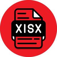 Xlsx file type icon. files or icons symbol format. with a black fill outline style and background vector