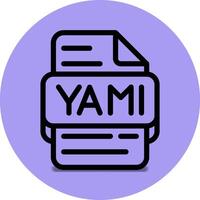 Yaml file type icon. files and document format extension. with an outline style design and purple background vector