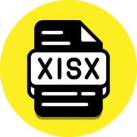 Xlsx file type database icon. document files and format extension symbol icons. with a yellow background vector