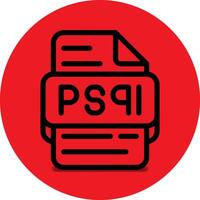 Psql file type icon. files and document format extension. with an outline style design and red background vector