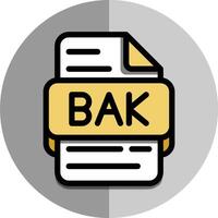 Bak data files icons. document files programming format symbol icon. with a flat graphic design style vector