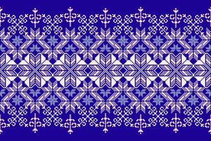 Geometric ethnic oriental seamless pattern. Axtec style embroidery floral pixel art background design for fabric, clothing, textile, scarf, wallpaper, table runner, wrapping, print, sarong vector