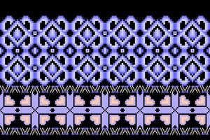 Geometric ethnic oriental seamless pattern. Axtec style embroidery floral pixel art background design for fabric, clothing, textile, scarf, wallpaper, table runner, wrapping, print, sarong vector