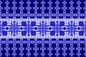 Geometric ethnic oriental seamless pattern. Axtec style embroidery floral pixel art background design for fabric, clothing, textile, scarf, wallpaper, table runner, wrapping, print, sarong vector