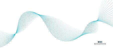 resumen moderno antecedentes con azul ondulado líneas y partículas tecnología fondo. vector