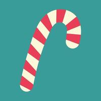Christmas Striped Candy Cane in minimalistic cartoon style New Year Christmas design element concept vector