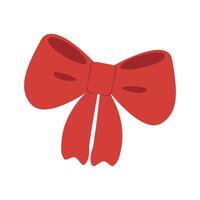 Red Ribbon Bowknot Festive Christmas Decorative Element isolated design element Greetings or cards vector