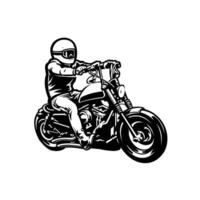 motocicleta motorista corcho monocromo silueta valores modelo valores Arte ilustración vector