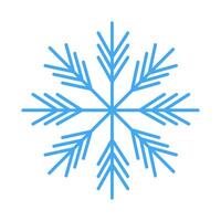 Winter snowflake in trendy monochrome blue in minimalistic style. Isolated winter design element vector