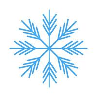 Winter snowflake in trendy monochrome blue in minimalistic style. Isolated winter design element vector