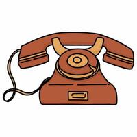 an old style telephone on a white background vector