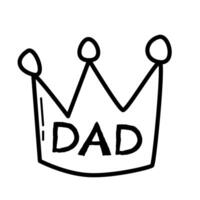happy fathers day elements doodle design, celebration accessories vector