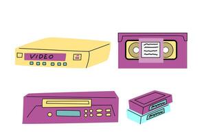 90s retro elements set or 80s, or y2k elements, retro style vector