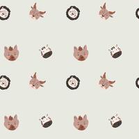 Wild african safari animals pattern in trendy scandinavian style. vector