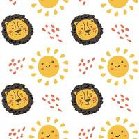 Wild african safari animals pattern in trendy scandinavian style. vector