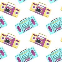 90s retro elements seamless pattern, retro style for background vector