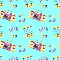 90s retro elements seamless pattern, retro style for background vector