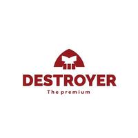 destroyer logo icon with helmet as symbol vector