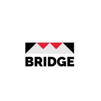 bridge logo icon with connected triangles. minimalist and elegant vector