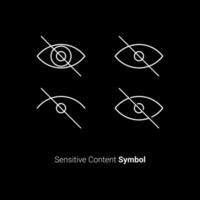 Sensitive Content Symbol. Sensitive content sign. Social media screen design isolated file vector