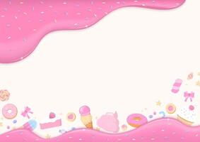 Bakery and pink liquid on cream background vector